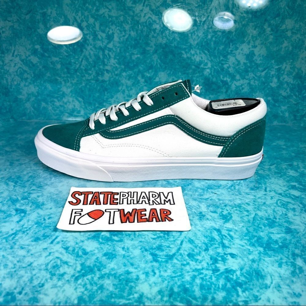Vans Style 36 White Green Men’s Low Top Suede Shoes Sneakers - Picture 2 of 5